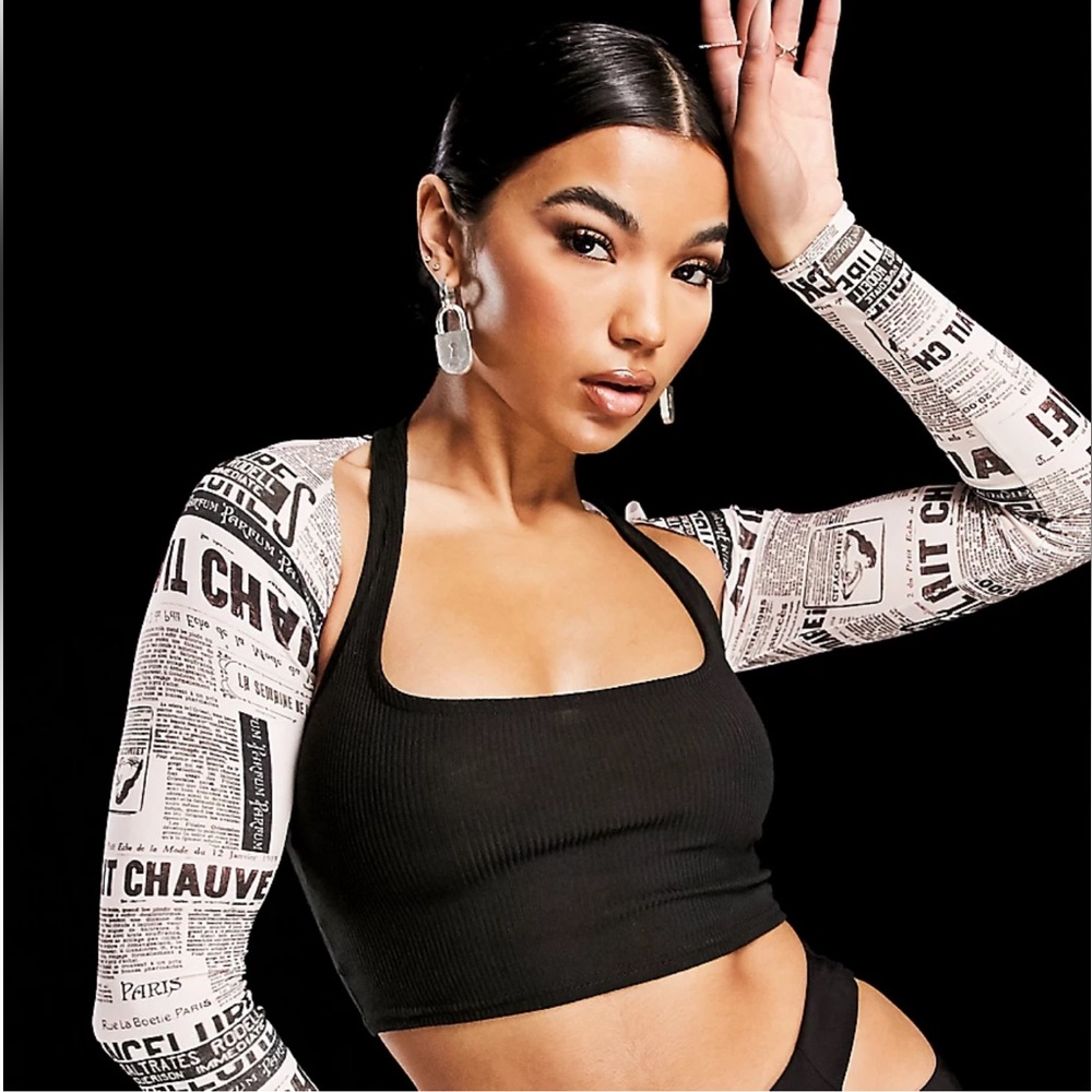 AsYou newspapers print super crop shrug size 8